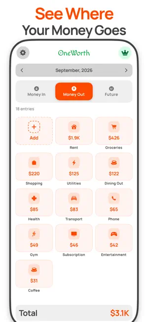 Money manager: OneWorth screenshot 2