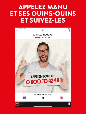 Manu sur NRJ iPad screenshot