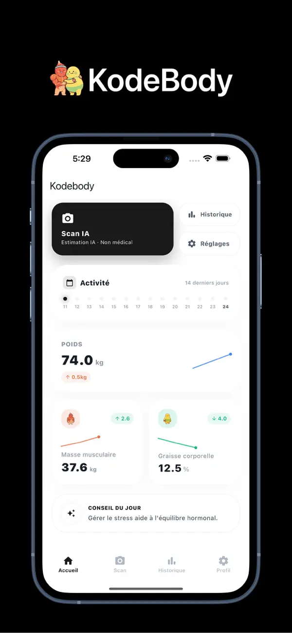 Screenshot #1 pour Kodebody - Bilan Corporel