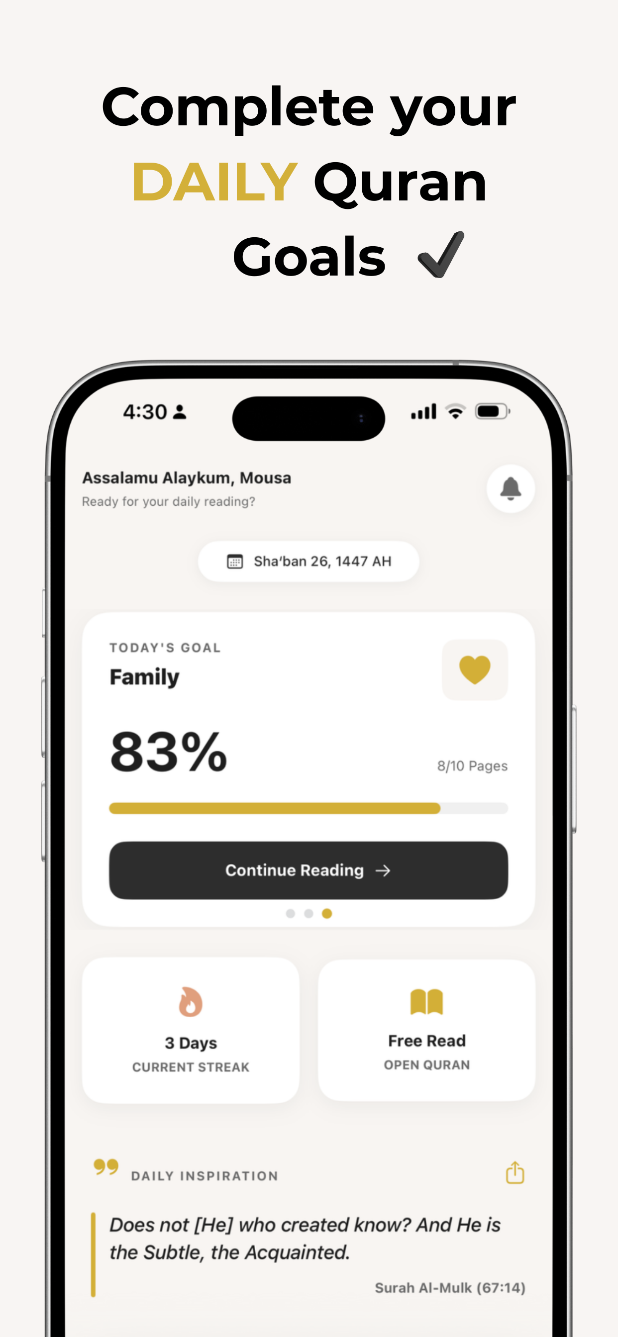 Iqraa – Quran Habit Reader