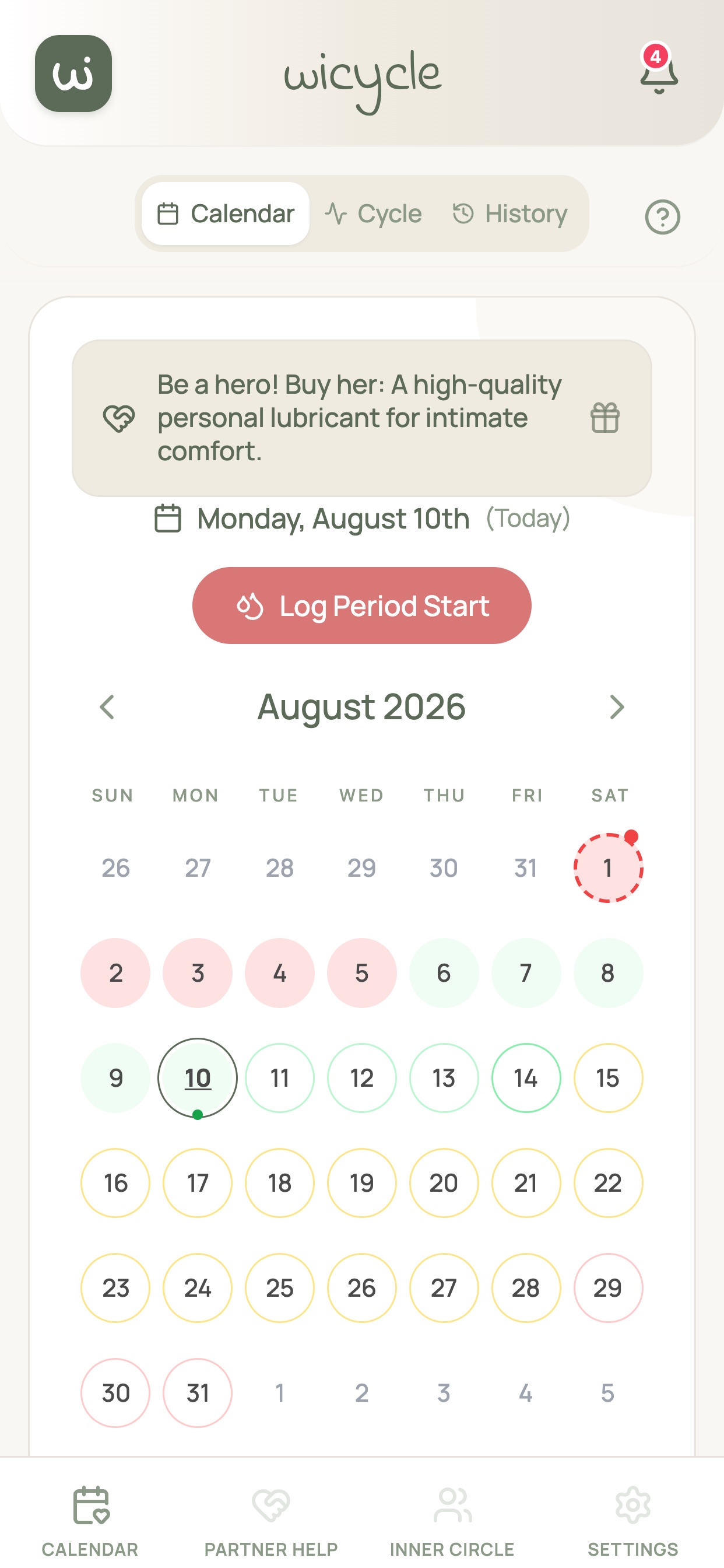 Screenshot 2 of Wicycle - Cycle Tracker