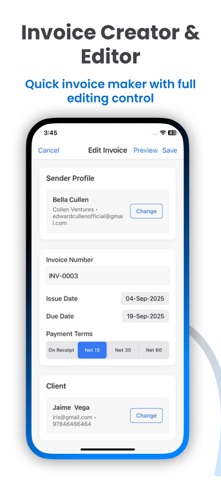 Invoica: Invoice Maker iPhone screenshot