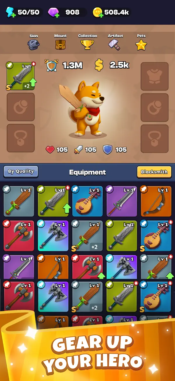 Shiba Story Go! RPG Idle Game Hack screenshot 7 - game app interface