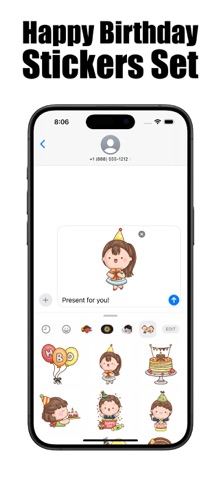 Cute Birthday Sticker screenshot
