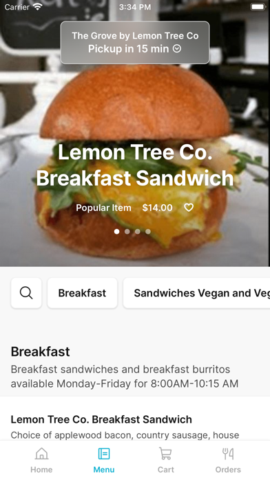 The Grove by Lemon Tree Co iPhone screenshot 2 - Food & Drink app