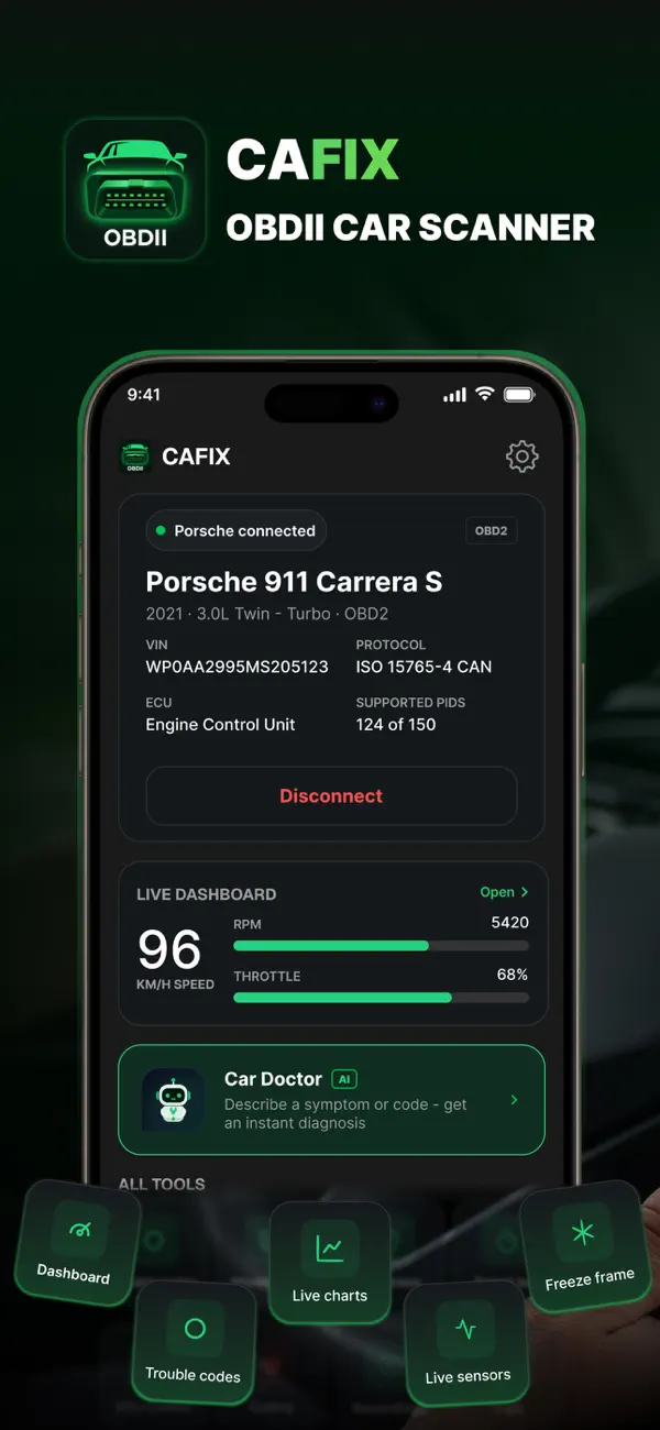 #1. Cafix: OBD2 Car Scanner (iOS) โดย: THI MY HAO TRAN