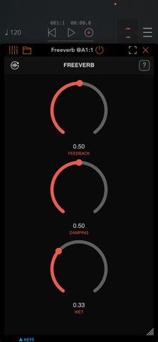 Callback Freeverb screenshot