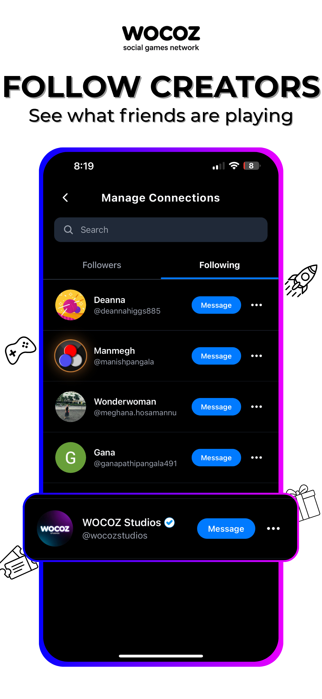 WOCOZ: Social Games Network screenshot 6
