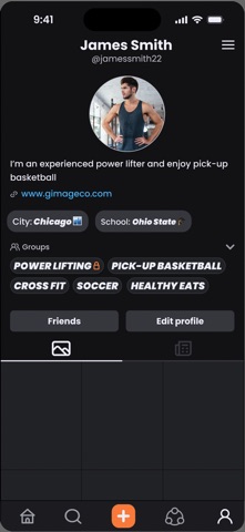 Gimage: Fitness Social Network iPhone screenshot