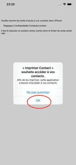 Capture d'écran de Imprimer Contact sur iPhone 1