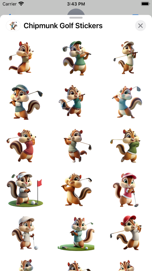 #1. Chipmunk Golf Stickers (iOS) Bởi: Paul Scott