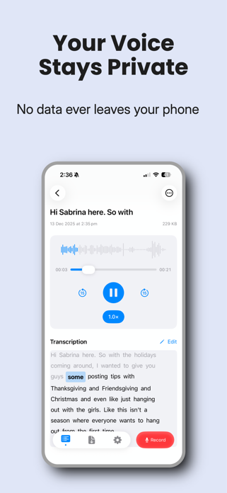 OffNote: Offline Voice Notes Screenshot 2 of 4