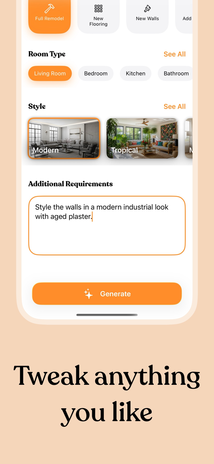 AI Interior Design and Remodel