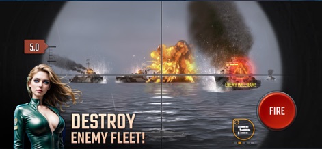 Uboat Attack - Experience the thrill of naval combat through the precise periscope targeting system and witness the devastating visual effects of torpedo strikes on enemy fleets.