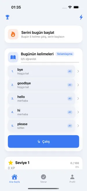 Günlük Kelime: A1 İngilizce screenshot 1