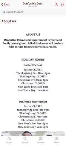 Danforth's Supermarket iPhone screenshot