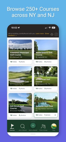 JoinMyRound iPhone screenshot