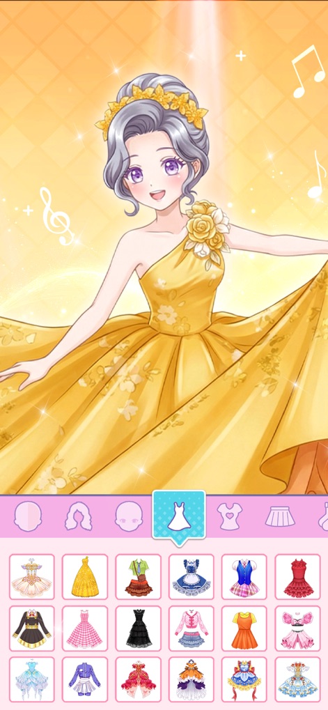 Idol Livestream: Doll Dress Up - The app presents a splendid collection of diverse full gowns and exquisite stage dresses, perfect for grand performances and creating a captivating presence.