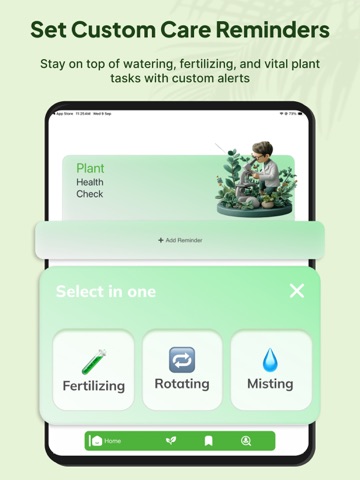AI plant identifier plantcare iPad screenshot
