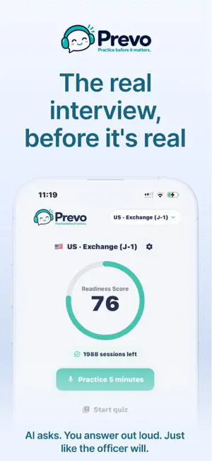 Prevo: Visa & Interview Prep screenshot 1