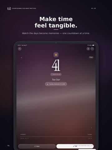 Til — Beautiful Countdowns iPad screenshot