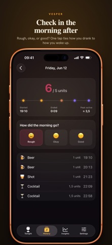 Vesper: Mindful Drink Tracker iPhone screenshot