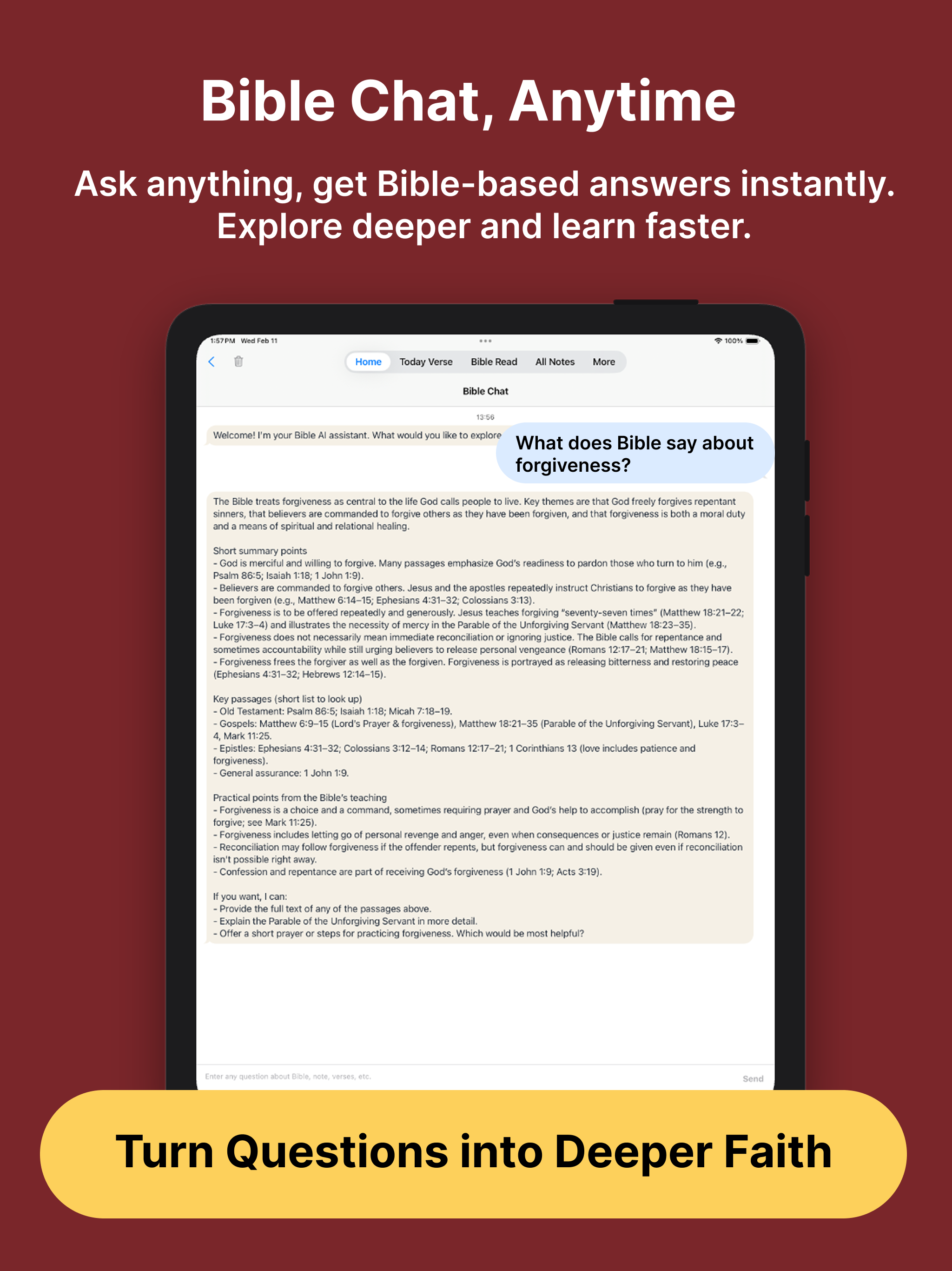 Bible Note Taker, Record, Chat