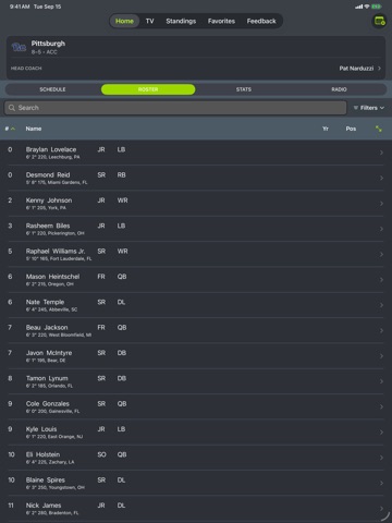 Pitt Football iPad screenshot