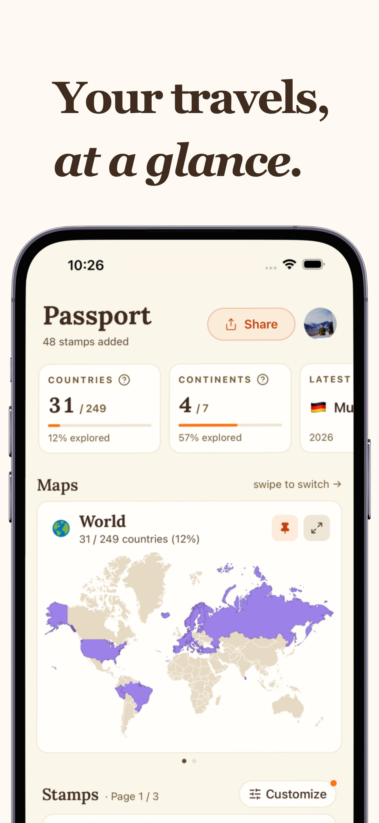 Stampie: Travel Tracker & Map screenshot 3