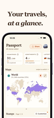 Stampie: Travel Tracker & Map screenshot