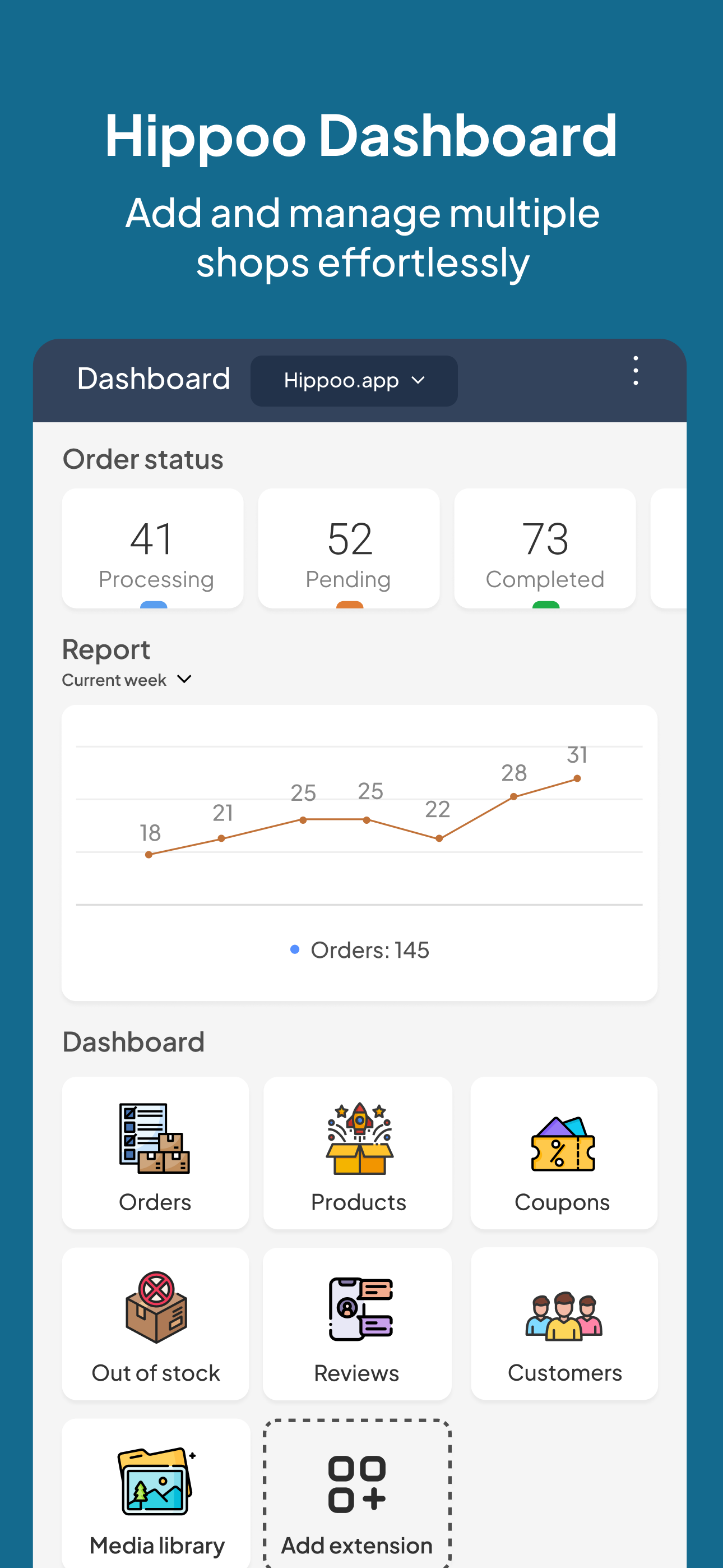 Hippoo Woocommerce admin app