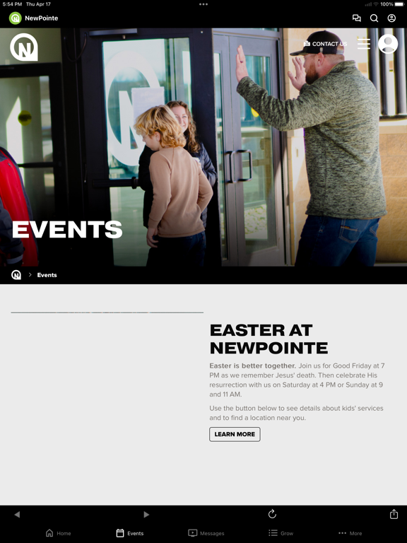 NewPointe Community Church iPad screenshot 2 - Education app
