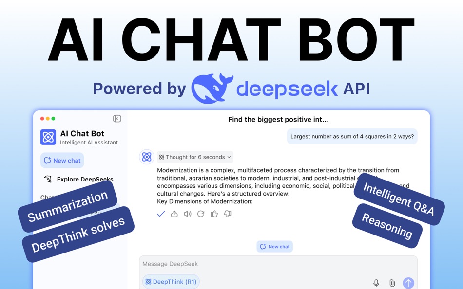 #1. AI Chat bot for DeepSeek (macOS) 由: Azam Sarwar