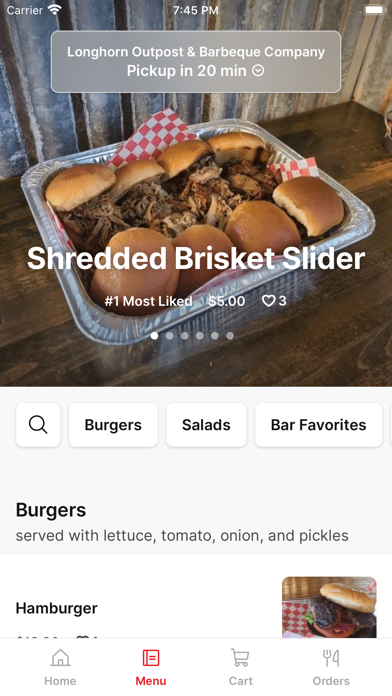 Longhorn Outpost & Barbeque iPhone screenshot 2 - Food & Drink app