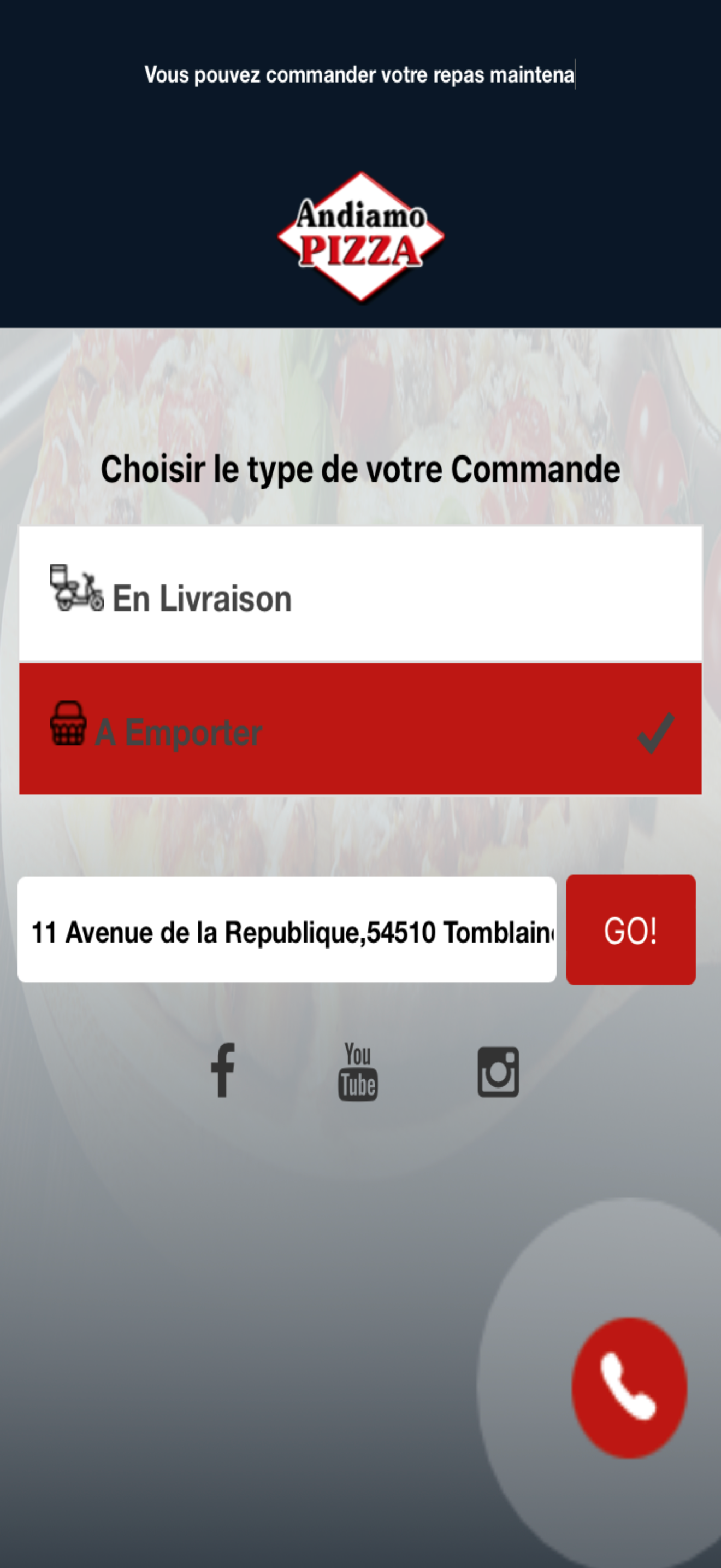 Andiamo Pizza Tomblaine