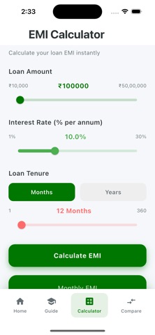 Payday Loan - EMI Calculator iPhone screenshot