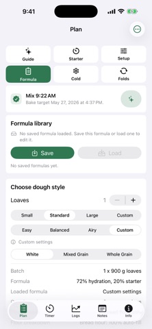 Sourdough Planner screenshot
