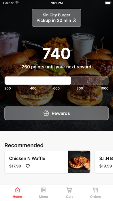 Sin City Burger iPhone screenshot 1 - Food & Drink app