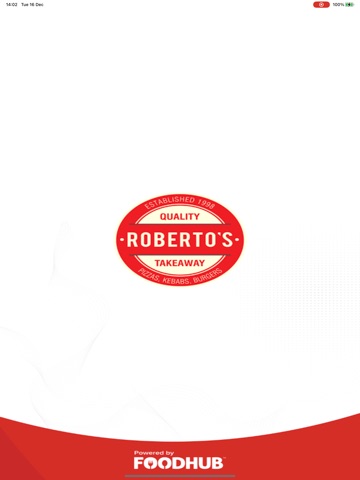 Robertos Pizza. iPad screenshot