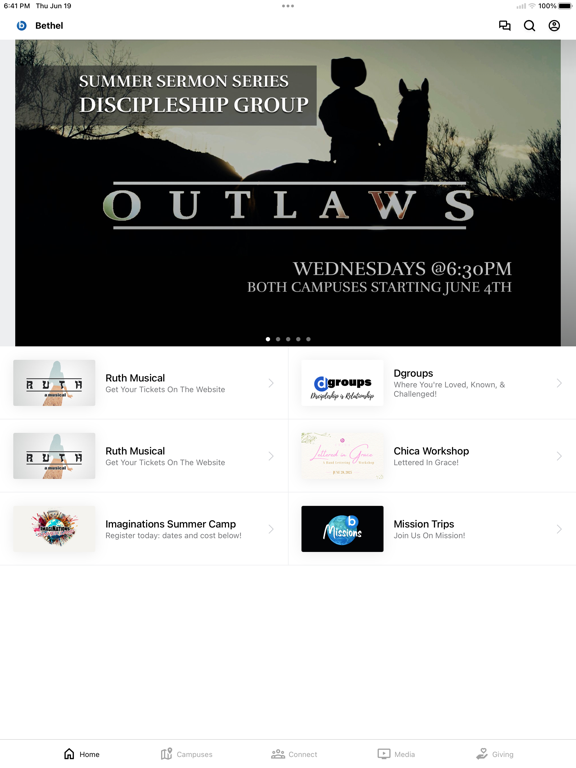 Bethel Chandler iPad screenshot 1 - Education app