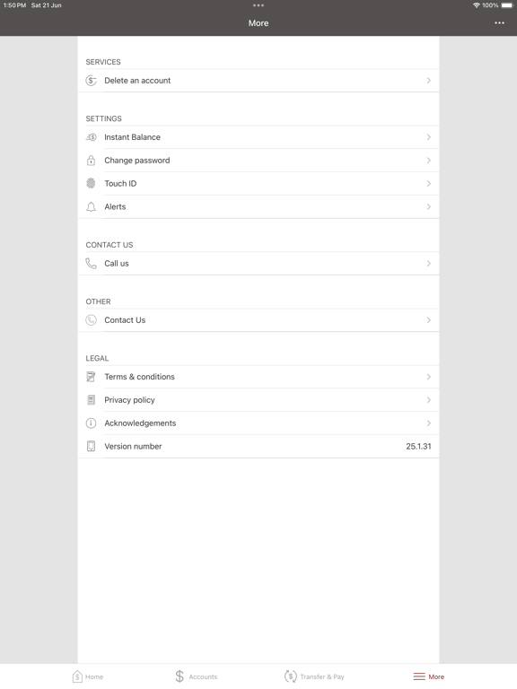 FNB of Gordon Mobile Banking iPad screenshot 4 - Finance app