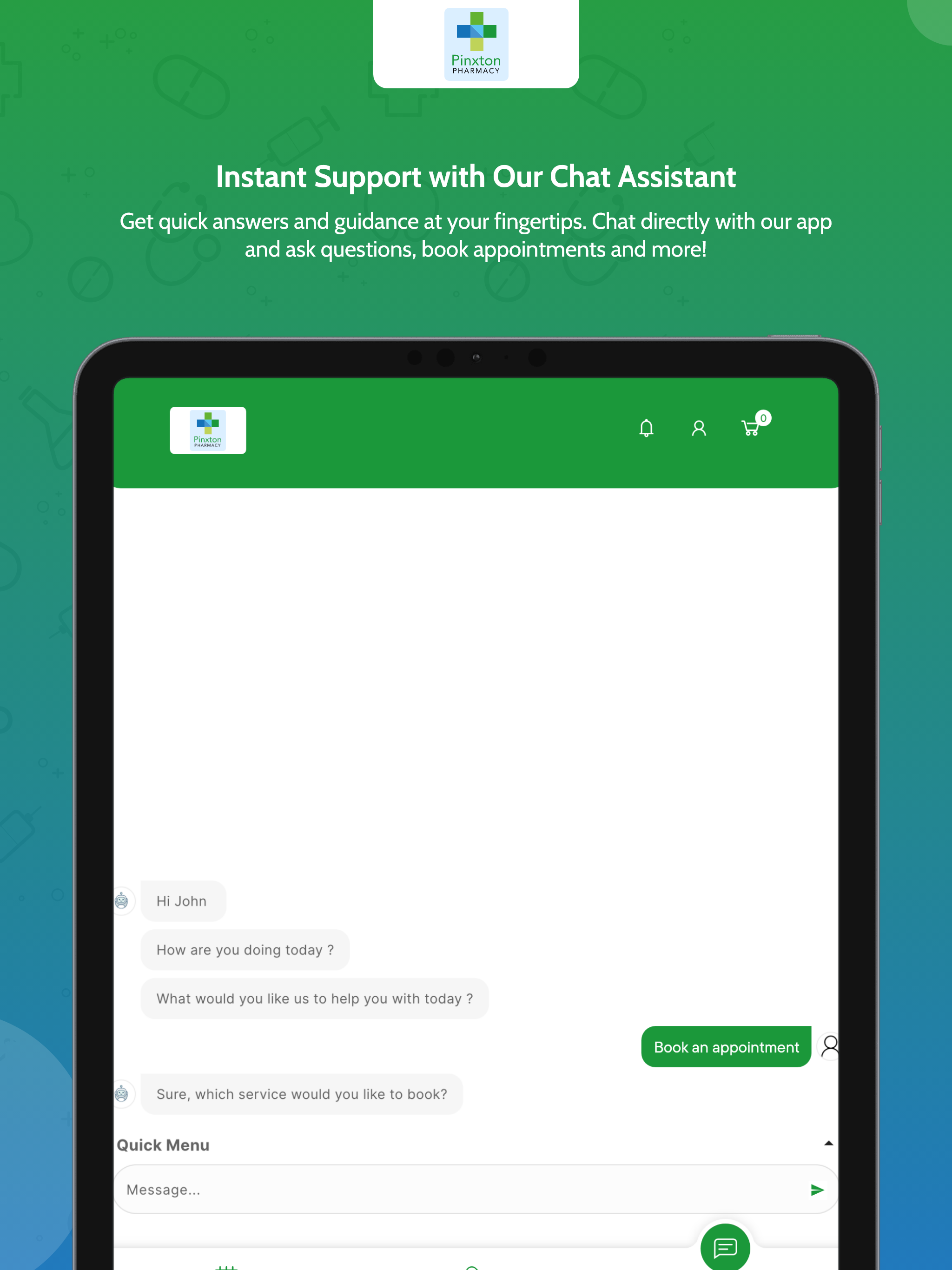 Pinxton Pharmacy App