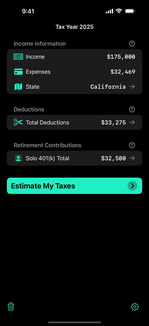 Screenshot #1 pour Taxatio - Tax Calculator