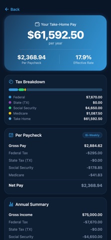 Tax Withholding Calculator screenshot