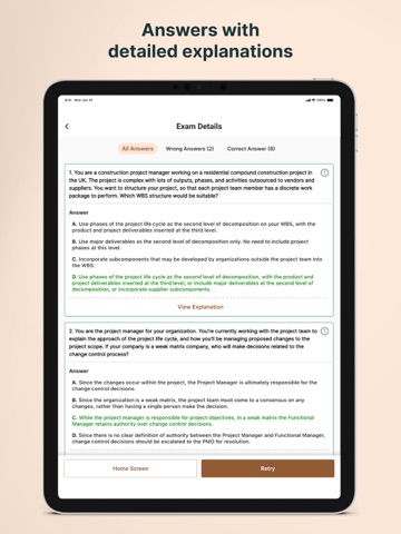 PMI-SP Exam Simulator iPad screenshot