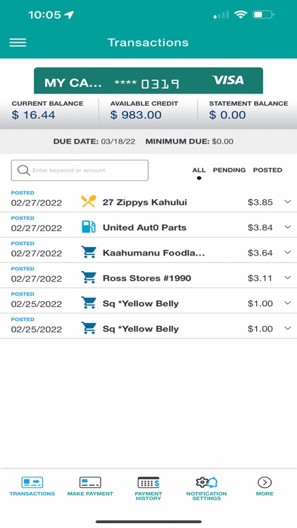 Maui FCU Credit Card