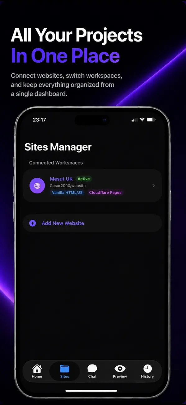 #6. SiteAgent AI : Website Manager (iOS) Tekijänä: MESUT CAN YAGCI