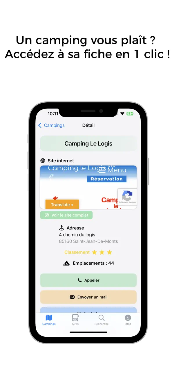 Screenshot #2 pour Campings & Aires France