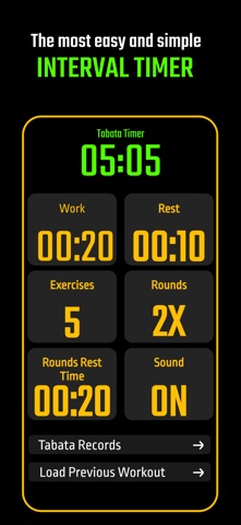 TABATA Timer Interval Timer Screenshot 1 of 10