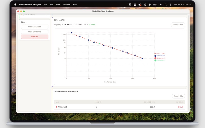 SDS-PAGE Gel Analyzer iPhone screenshot